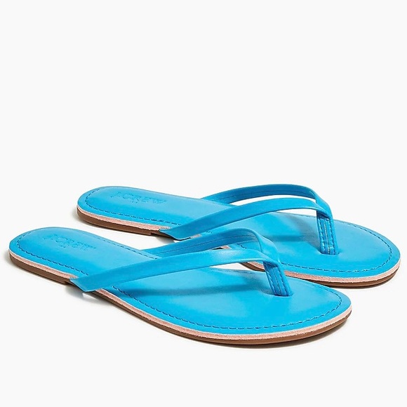 J. CREW Easy Summer Flip-Flops Azure Pool Padded Foot Bed Thong Sandals - Picture 6 of 6